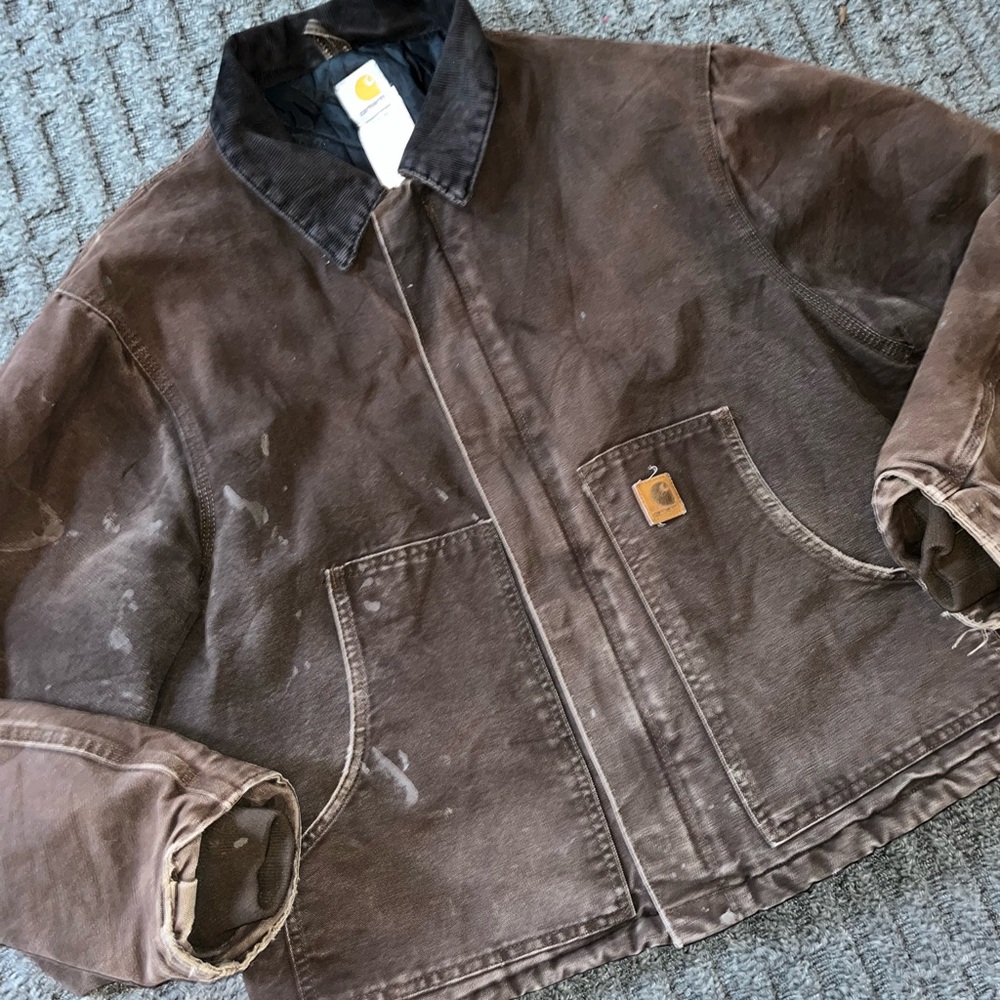 Vintage Detroit Style Carhartt Jacket with Black Collar